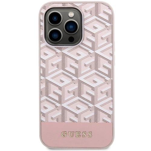 Etui Guess GUHMP14XHGCFSEP Apple iPhone 14 Pro Max różowy/pink hard case GCube Stripes MagSafe