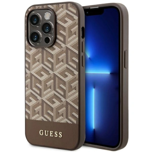 Etui Guess GUHMP14XHGCFSEW Apple iPhone 14 Pro Max brązowy/brown hard case GCube Stripes MagSafe