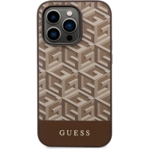 Guess GUHMP14XHGCFSEW Apple iPhone 14 Pro Max brown hard case GCube Stripes MagSafe