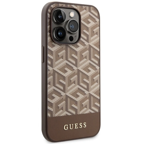 Etui Guess GUHMP14XHGCFSEW Apple iPhone 14 Pro Max brązowy/brown hard case GCube Stripes MagSafe