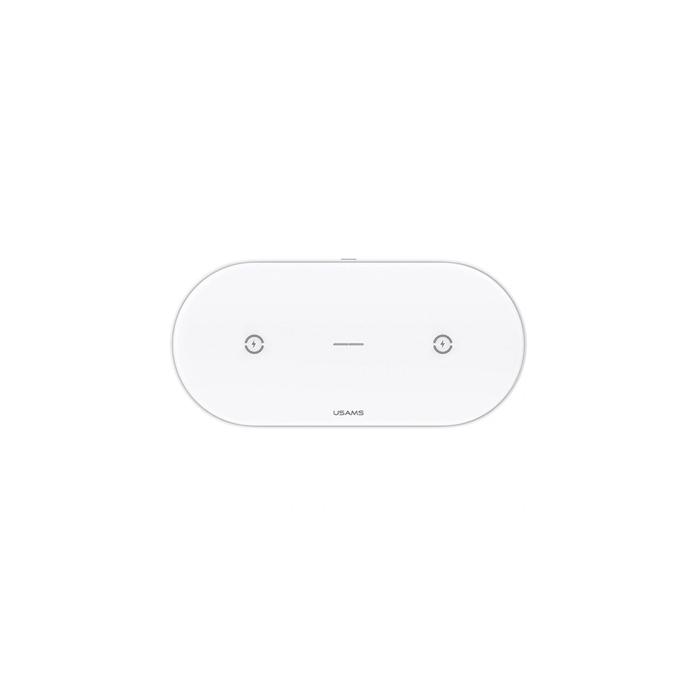 Hurtownia GSM - Încărcător wireless USAMS US-CD120 10W Dual alb/white - USA955 - {ean13} - Hurt