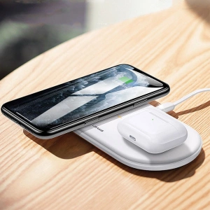 Hurtownia GSM - USAMS US-CD120 10W Dual vezeték nélküli töltő fehér/white - USA955 - {ean13} - Hurt