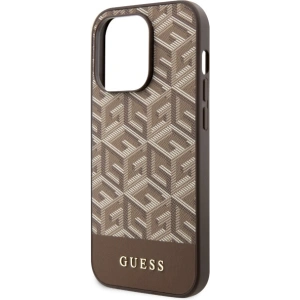 Guess GUHMP14XHGCFSEW Apple iPhone 14 Pro Max brown hard case GCube Stripes MagSafe