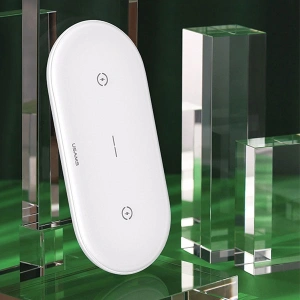 Hurtownia GSM - USAMS US-CD120 10W Dual vezeték nélküli töltő fehér/white - USA955 - {ean13} - Hurt