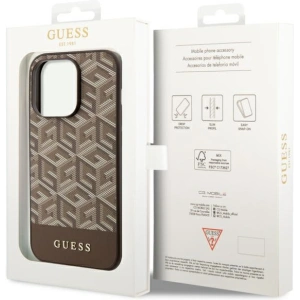 Guess GUHMP14XHGCFSEW Apple iPhone 14 Pro Max brown hard case GCube Stripes MagSafe
