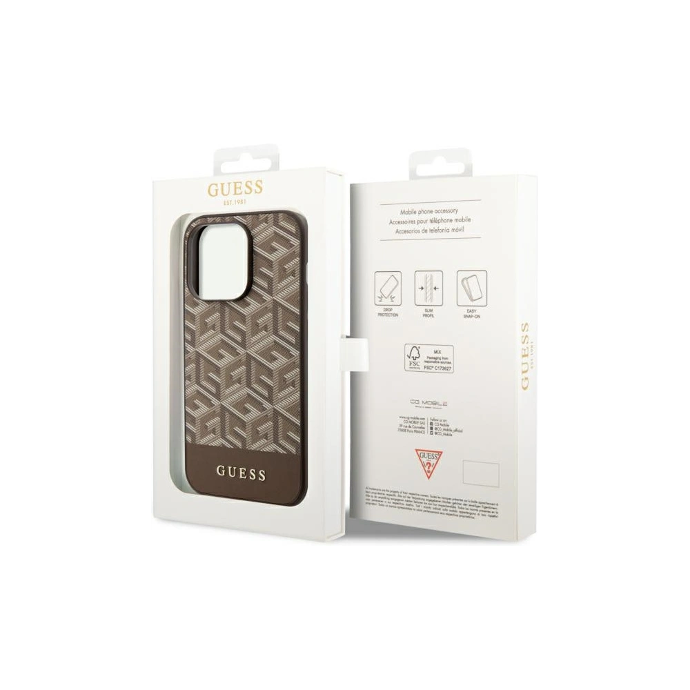 Hurtownia GSM - Etui Guess GUHMP14XHGCFSEW Apple iPhone 14 Pro Max braun/brown Hartschale GCube Stripes MagSafe - GUE2570 - {ean13} - Hurt