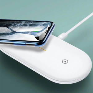 Hurtownia GSM - USAMS US-CD120 10W Dual vezeték nélküli töltő fehér/white - USA955 - {ean13} - Hurt