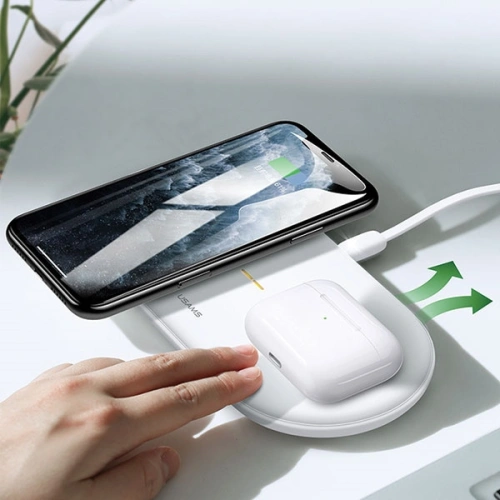 Ładowarka bezprzewodowa USAMS US-CD120 10W Dual biały/white