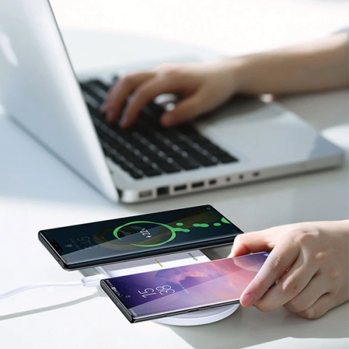 Ładowarka bezprzewodowa USAMS US-CD120 10W Dual biały/white