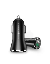 USAMS Auto-Ladegerät 2xUSB 2,4A QC 3.0 schwarz (US-CC028)