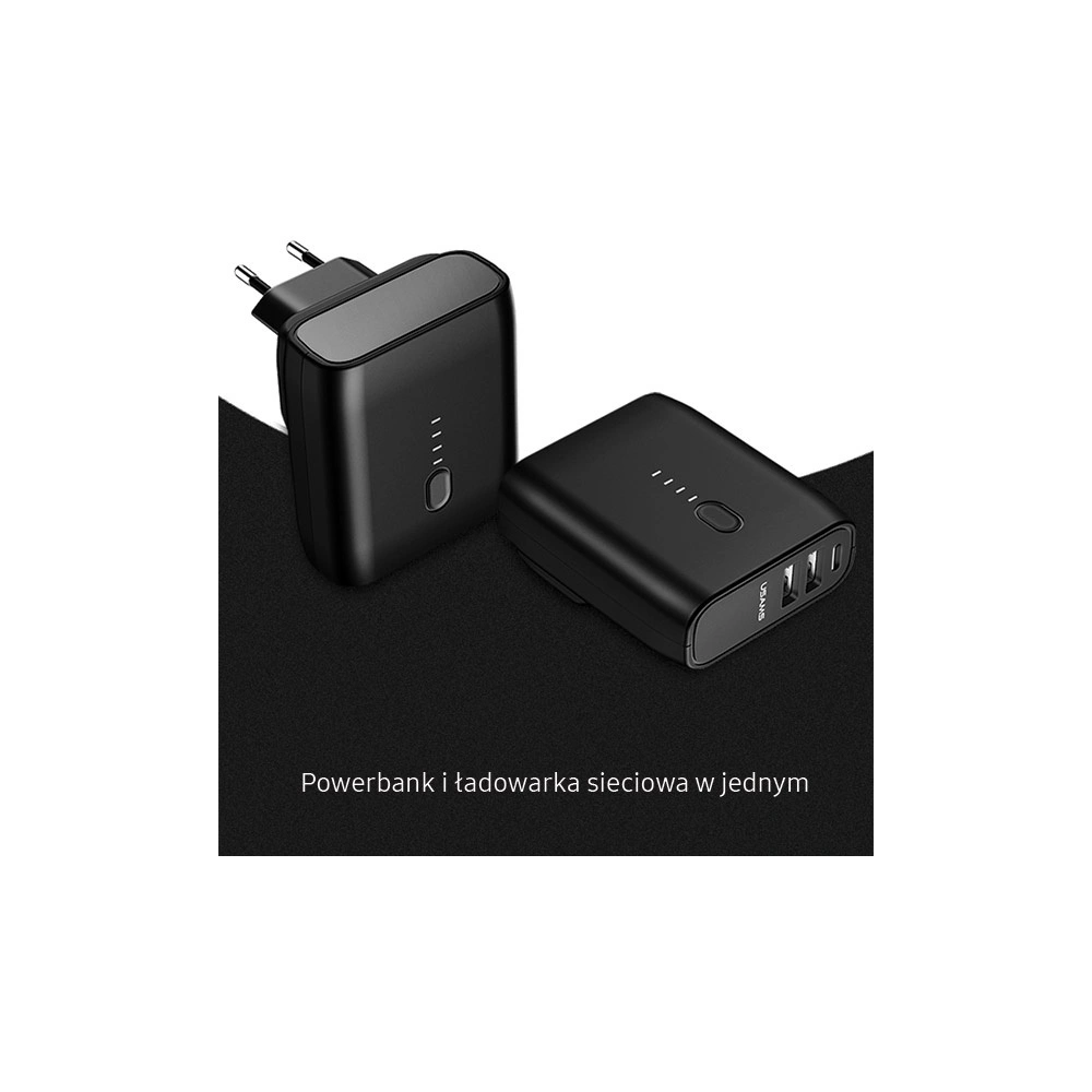 Hurtownia GSM - USAMS Netzteil + Powerbank PB11 2w1 5000 mAh Schnellladung schwarz/black (US-CD71) - USA957 - {ean13} - Hurt