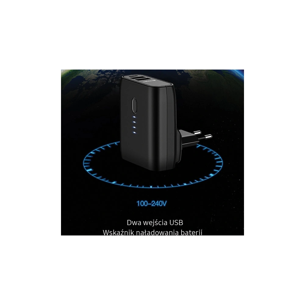 Hurtownia GSM - USAMS Netzteil + Powerbank PB11 2w1 5000 mAh Schnellladung schwarz/black (US-CD71) - USA957 - {ean13} - Hurt