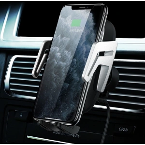 Uchwyt samochodowy z ładowaniem bezprzewodowym USAMS US-CD100 Automatic Induction 10W Air Vent czarny/black