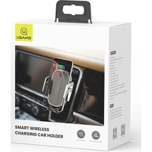 Uchwyt samochodowy z ładowaniem bezprzewodowym USAMS US-CD100 Automatic Induction 10W Air Vent czarny/black