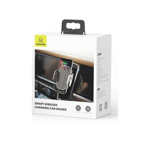 Uchwyt samochodowy z ładowaniem bezprzewodowym USAMS US-CD100 Automatic Induction 10W Air Vent czarny/black