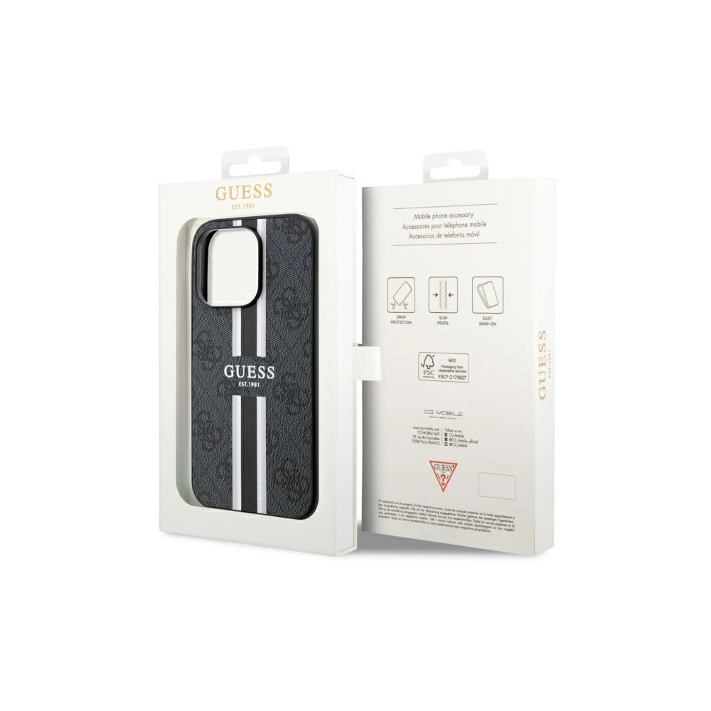 Wholesale Guess GUHMP14XP4RPSK Apple iPhone 14 Pro Max black hardcase 4G Printed Stripes MagSafe - GUE2572 - {ean13} - Hurt