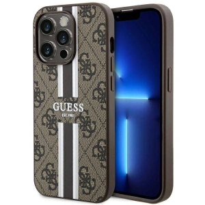 Hurtownia GSM - Etui Guess GUHMP14XP4RPSW Apple iPhone 14 Pro Max braun/brown Hardcase 4G Printed Stripes MagSafe - GUE2574 - {ean13} - Hurt