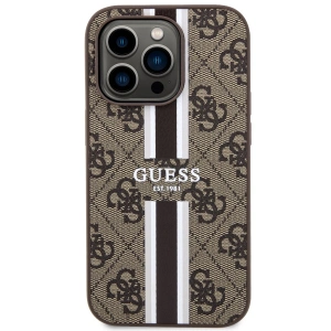 Guess GUHMP14XP4RPSW Apple iPhone 14 Pro Max brown hardcase 4G Printed Stripes MagSafe