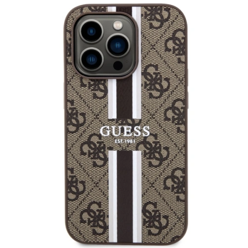 Etui Guess GUHMP14XP4RPSW Apple iPhone 14 Pro Max brązowy/brown hardcase 4G Printed Stripes MagSafe