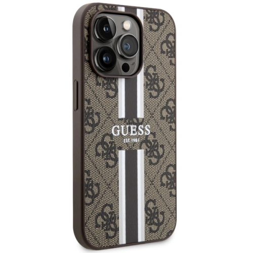 Etui Guess GUHMP14XP4RPSW Apple iPhone 14 Pro Max brązowy/brown hardcase 4G Printed Stripes MagSafe