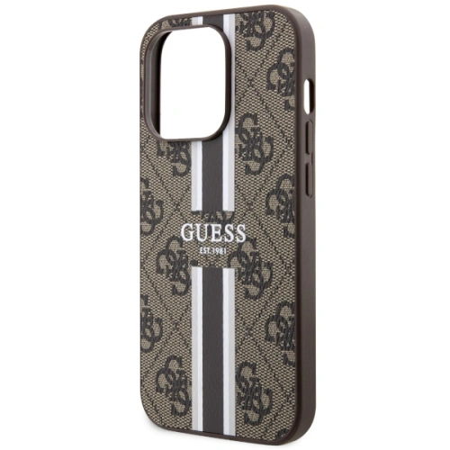 Etui Guess GUHMP14XP4RPSW Apple iPhone 14 Pro Max brązowy/brown hardcase 4G Printed Stripes MagSafe