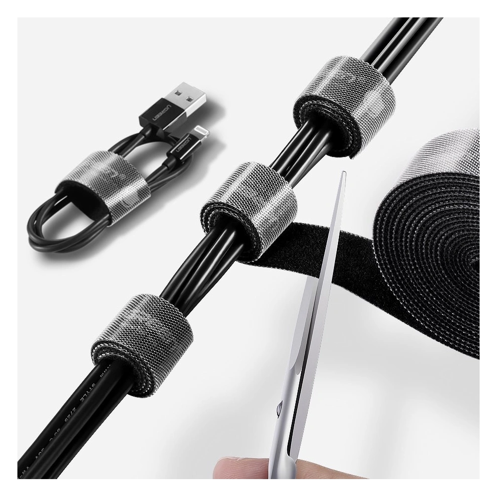 Hurtownia GSM - Kabelorganisator (Klettband) UGREEN LP124, 2m (schwarz) - UGR1565 - {ean13} - Hurt