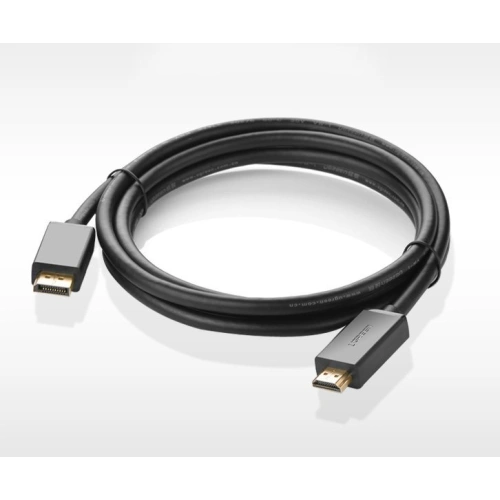 Jednokierunkowy kabel UGREEN DP101 DisplayPort/HDMI 4K 30Hz 32AWG 1,5m czarny
