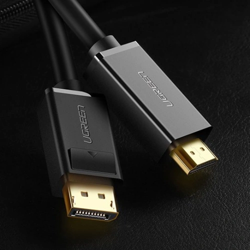 Jednokierunkowy kabel UGREEN DP101 DisplayPort/HDMI 4K 30Hz 32AWG 1,5m czarny