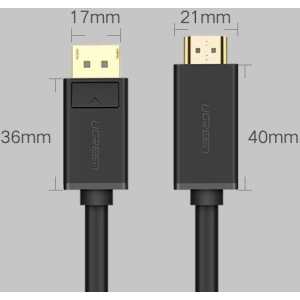 Hurtownia GSM - Cablu unidirecțional UGREEN DP101 DisplayPort/HDMI 4K 30Hz 32AWG 1,5m negru - UGR1567 - {ean13} - Hurt