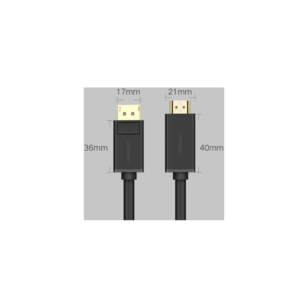 Hurtownia GSM - UGREEN DP101 DisplayPort/HDMI 4K 30Hz 32AWG 1,5m fekete egyirányú kábel - UGR1567 - {ean13} - Hurt