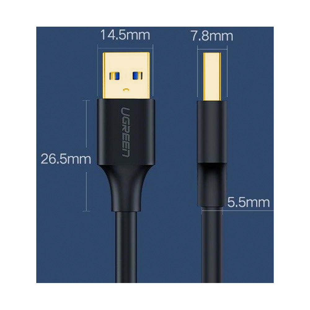 Hurtownia GSM - UGREEN US128 USB-A - USB-A 3.2 Gen 1 1m fekete kábel - UGR1568 - {ean13} - Hurt