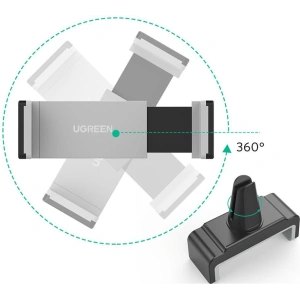 Uchwyt samochodowy UGREEN LP120 zaciskowy na nawiew kratkę wentylacyjną szary