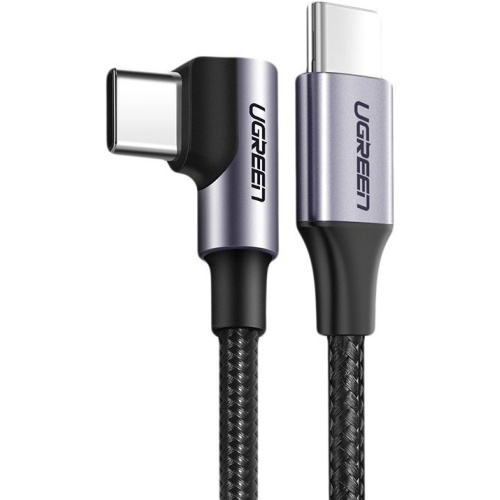 Ugreen Distributor - 6957303851232 - UGR1570 - UGREEN US255 USB-C/USB-C Angle Cable Power Delivery 60W 20V 3A 1m black-gray - B2B homescreen