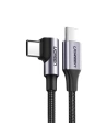 Cablu unghiular UGREEN US255 USB-C/USB-C Power Delivery 60W 20V 3A 1m negru-gri