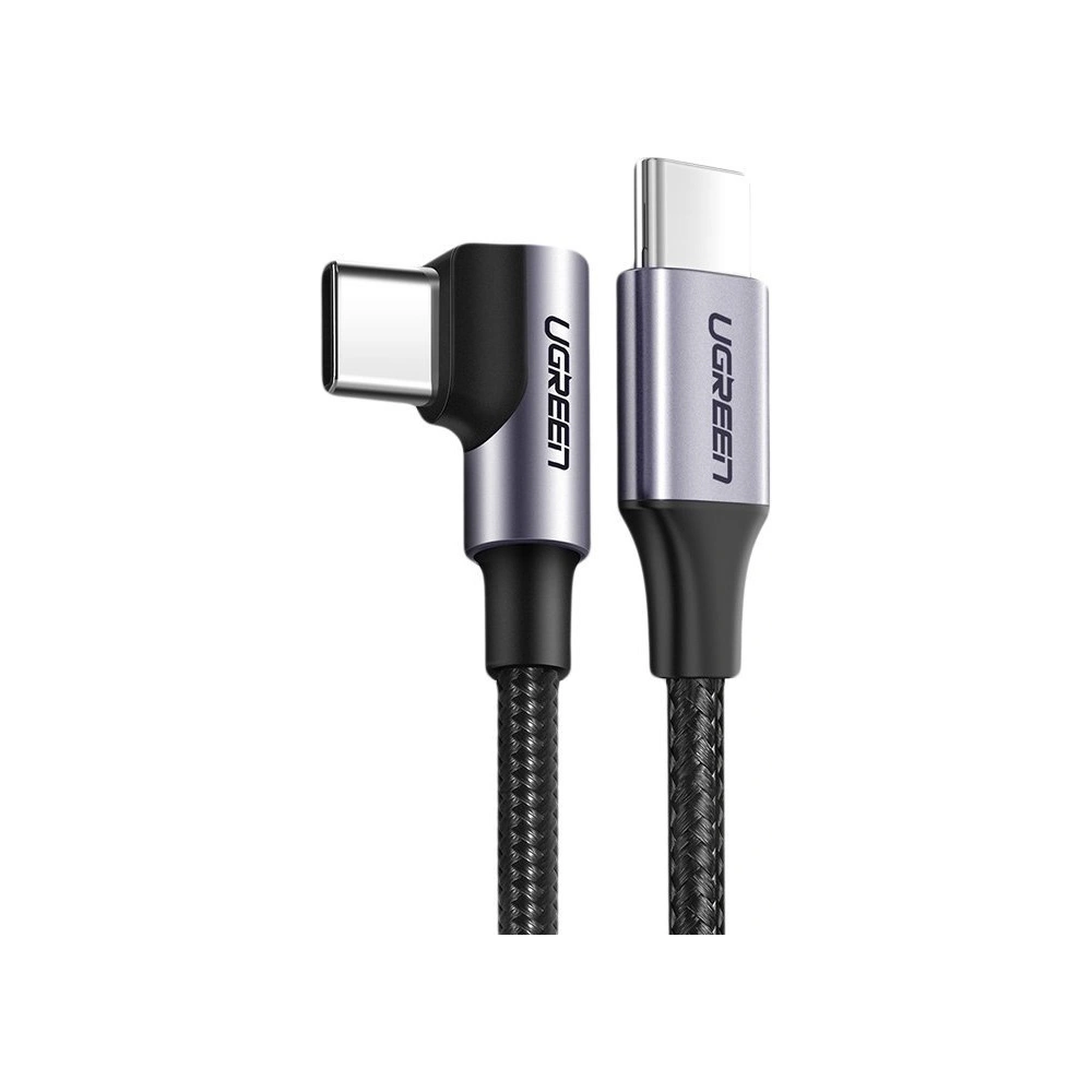 Hurtownia GSM - Cablu unghiular UGREEN US255 USB-C/USB-C Power Delivery 60W 20V 3A 1m negru-gri - UGR1570 - {ean13} - Hurt
