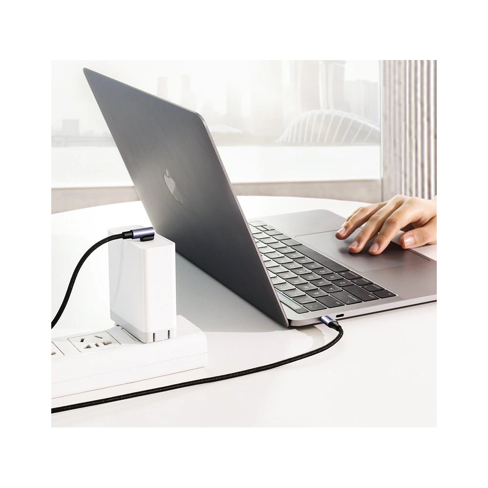 Hurtownia GSM - Cablu unghiular UGREEN US255 USB-C/USB-C Power Delivery 60W 20V 3A 1m negru-gri - UGR1570 - {ean13} - Hurt