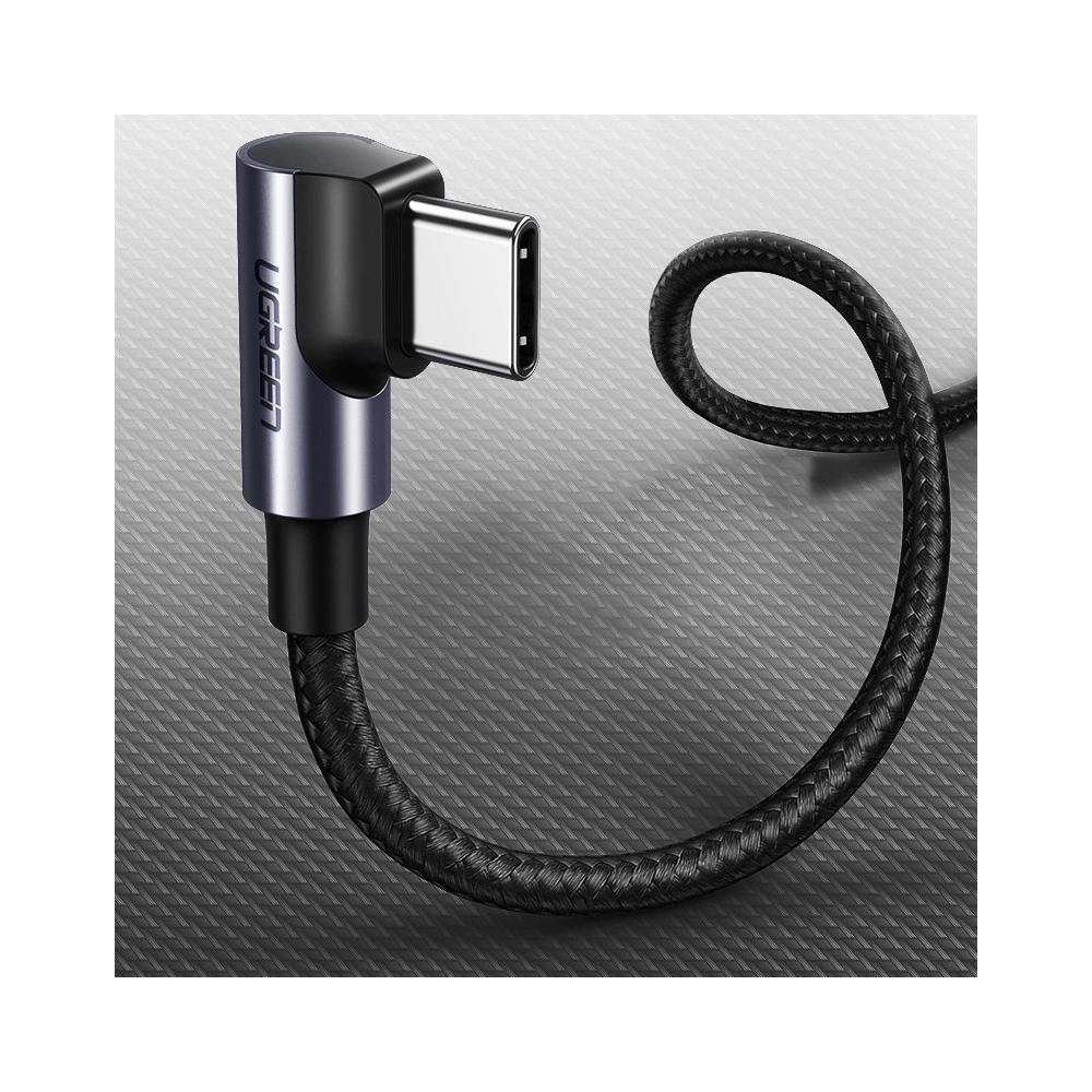 Hurtownia GSM - Cablu unghiular UGREEN US255 USB-C/USB-C Power Delivery 60W 20V 3A 1m negru-gri - UGR1570 - {ean13} - Hurt
