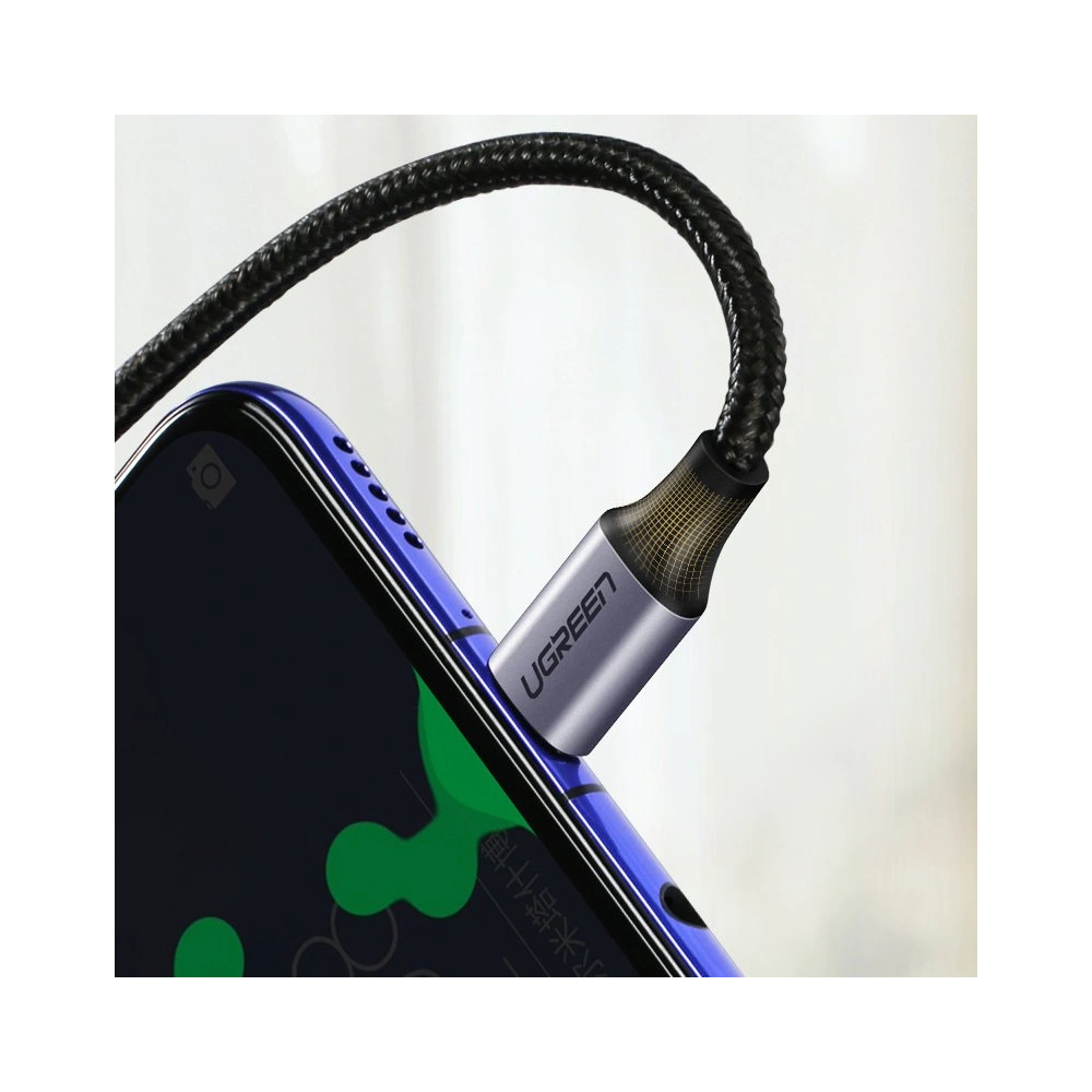 Hurtownia GSM - Cablu unghiular UGREEN US255 USB-C/USB-C Power Delivery 60W 20V 3A 1m negru-gri - UGR1570 - {ean13} - Hurt