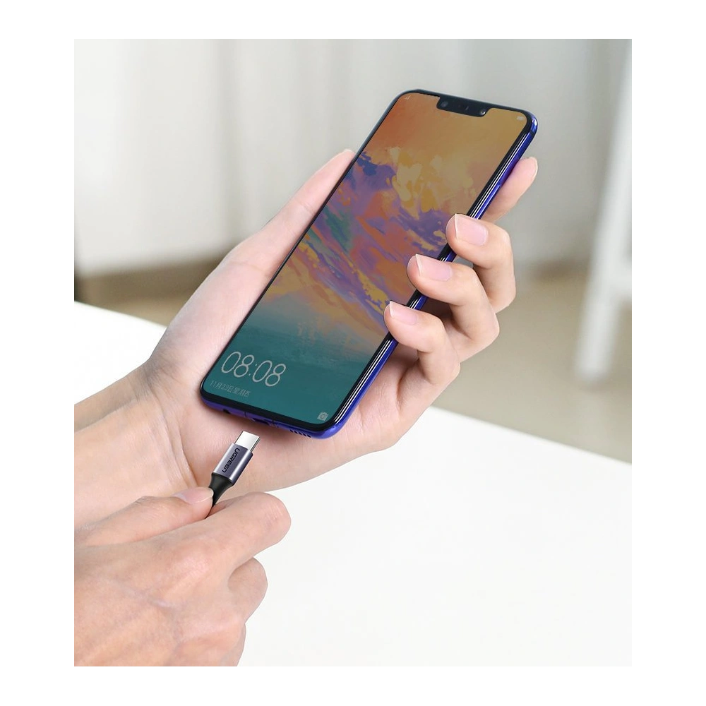 Hurtownia GSM - UGREEN US255 USB-C/USB-C Power Delivery 60W 20V 3A 1m fekete-szürke sarokkábel - UGR1570 - {ean13} - Hurt