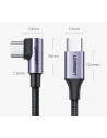 Hurtownia GSM - Cablu unghiular UGREEN US255 USB-C/USB-C Power Delivery 60W 20V 3A 1m negru-gri - UGR1570 - {ean13} - Hurt