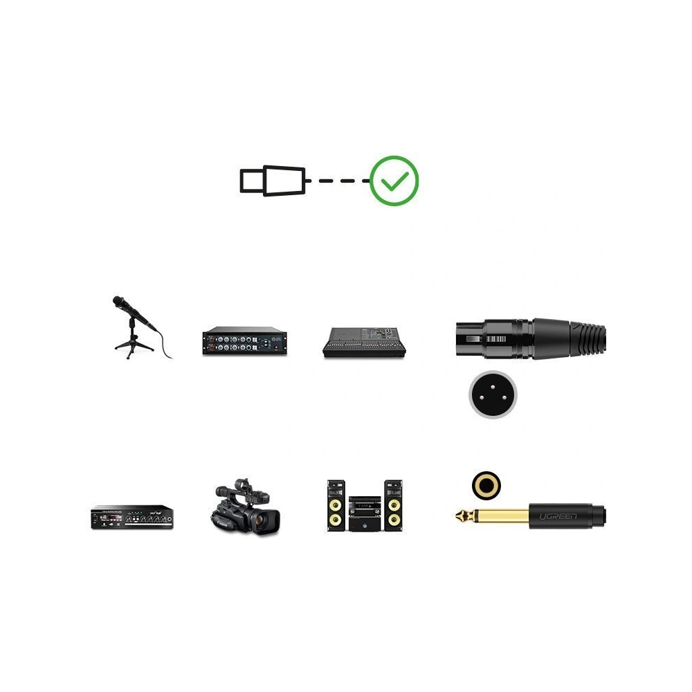 Hurtownia GSM - Audio kabel UGREEN AV131 XLR/6,35 mm jack 3m - UGR1571 - {ean13} - Hurt