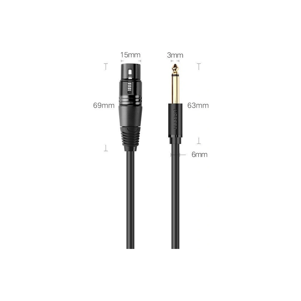 Hurtownia GSM - Audio-Kabel UGREEN AV131 XLR/6,35 mm Klinke 3m - UGR1571 - {ean13} - Hurt