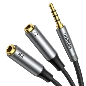 Hurtownia GSM - UGREEN AV192 AUX elosztó 1x férfi 3,5mm/2x női 3,5mm 20cm fekete - UGR1572 - {ean13} - Hurt