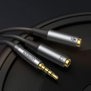 Hurtownia GSM - UGREEN AV192 AUX elosztó 1x férfi 3,5mm/2x női 3,5mm 20cm fekete - UGR1572 - {ean13} - Hurt