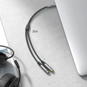 Hurtownia GSM - UGREEN AV192 AUX elosztó 1x férfi 3,5mm/2x női 3,5mm 20cm fekete - UGR1572 - {ean13} - Hurt