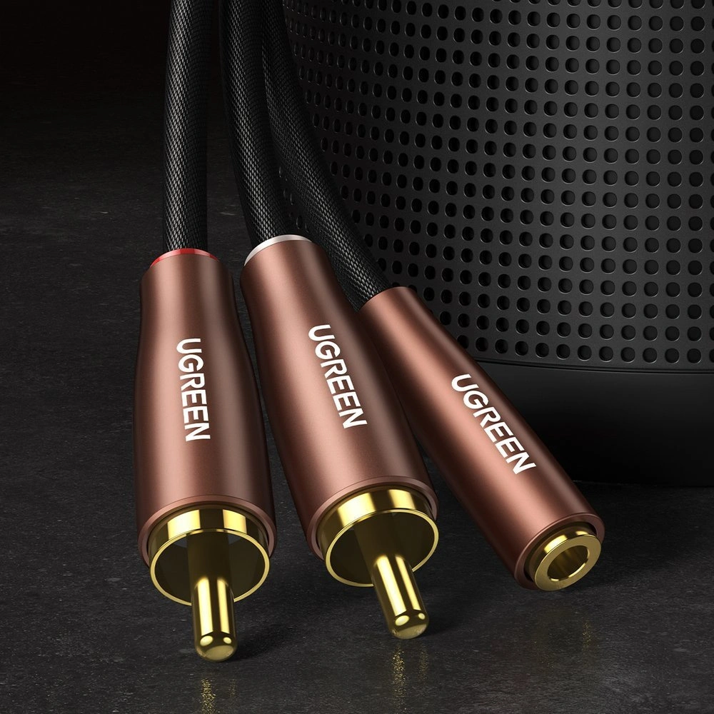 Hurtownia GSM - Cablul audio UGREEN AV198 3,5mm mini jack/2RCA 3m maro - UGR1574 - {ean13} - Hurt