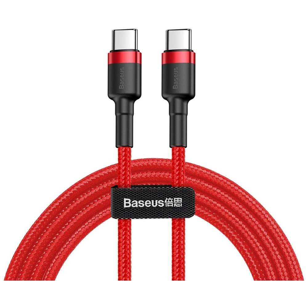 Wholesale Baseus Cafule USB-C/USB-C Cable PD 2.0 60W 20V 3A QC 3.0 1M red - BSU4116 - {ean13} - Hurt
