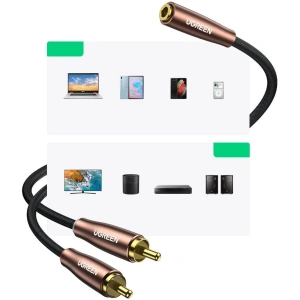 Wholesale UGREEN AV198 3,5mm mini jack/2RCA Cable 5m brown - UGR1575 - {ean13} - Hurt