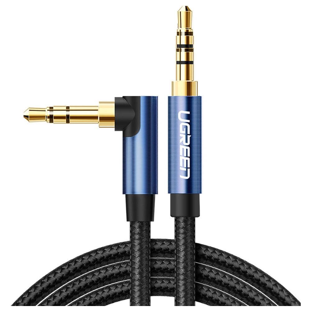 Hurtownia GSM - Kabel audio úhlový UGREEN AV112 AUX 2x mini jack 3,5mm 1m modrý - UGR1576 - {ean13} - Hurt
