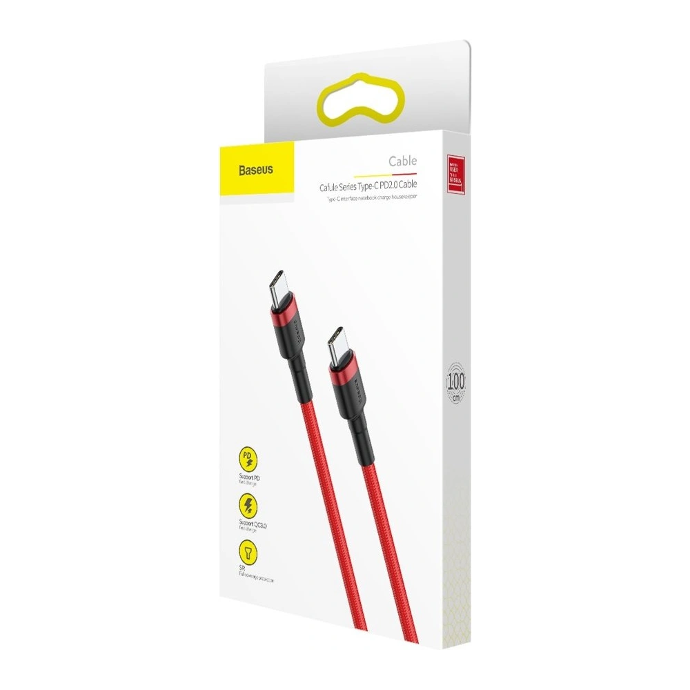 Hurtownia GSM - Cablul Baseus Cafule USB-C/USB-C PD 2.0 60W 20V 3A QC 3.0 1M roșu - BSU4116 - {ean13} - Hurt